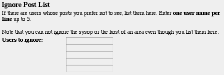 Ignore Post List - Preferences